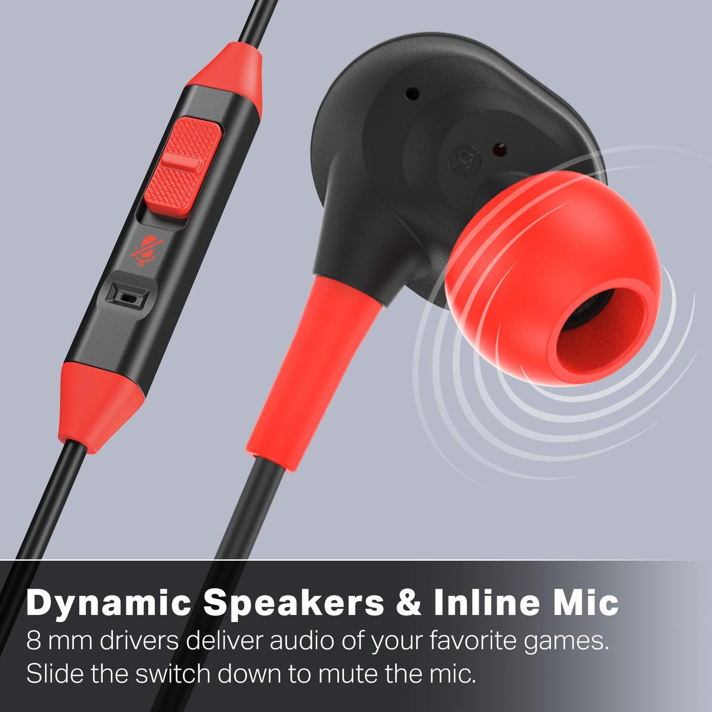 PowerA Wired Earbuds for Nintendo Switch 2- Black, Officially Licensed, 8 mm Speaker Drivers, in-Ear Design, 3 Swappable Tips, Includes Drawstring…
