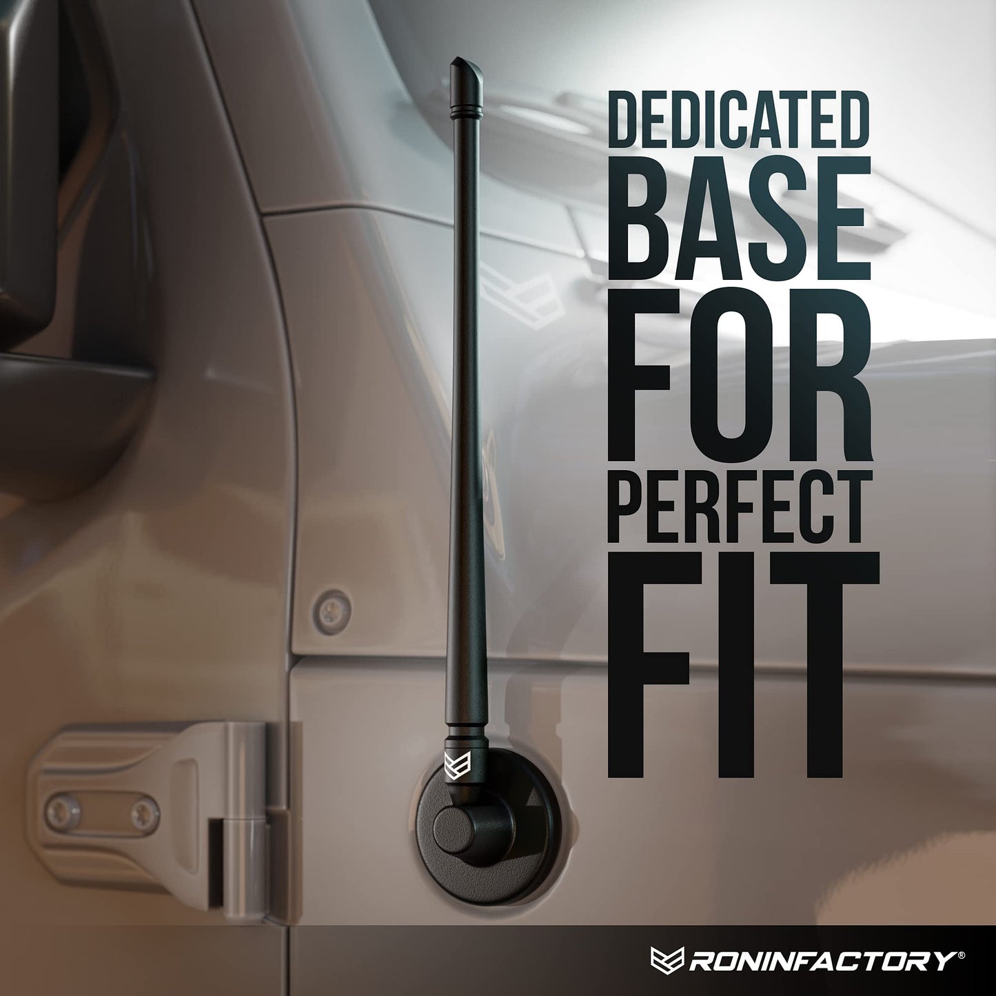 Ronin Factory Short Antenna for Jeep Wrangler Rubicon Gladiator Sahara Sport 4xe JK JL 2007-2023 Jeep Wrangler Accessories Jeep Gladiator Accessories