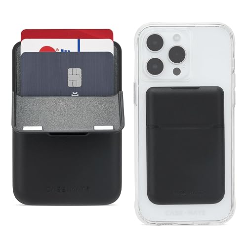 Case-Mate Magnetic Wallet for iPhone [Card Holder] Vegan Leather MagSafe Case [Holds up to 3 Cards] Slim Detachable Flip Closure Magnetic Phone Wallet