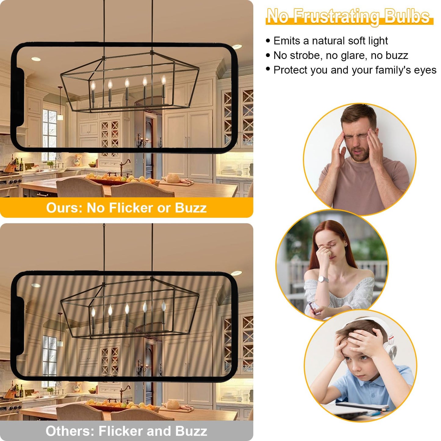 Boncoo E12 Candelabra Bulbs 60 Watt, Chandelier Light Bulbs LED Candle Bulb 3000K Soft White, B11 LED Bulb Dimmable 6W 500 Lumens Filament Decorative