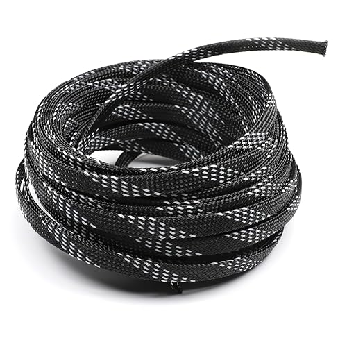 Othmro 32.8ft Length PET Flexible Expandable Braided Cable Sleeves 0.31in Width Wire Loom Sleeving and Organizer Flexible Wire Mesh Sleeves for TV