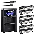Kastar 3-Pack NP-F570 Battery and LED2 USB Charger Compatible with MVC-CD1000 MVC-CD400 MVC-CHF81 MVC-CKF81 MVC-FD100 MVC-FD200 MVC-FD5 MVC-FD51
