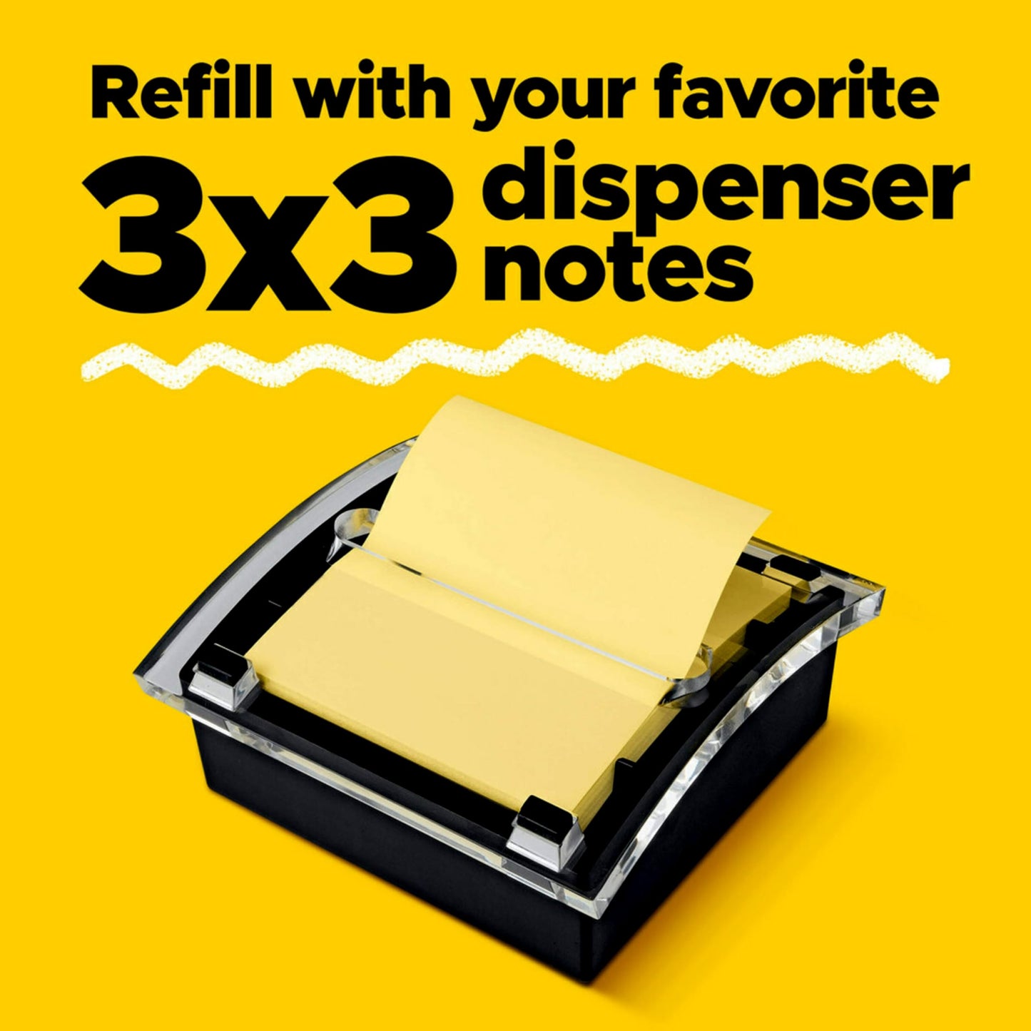 Post-it Note Dispenser, Black Base, 1 Dispenser, 1 Pad, 50 Sheets/Pad