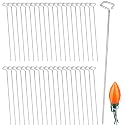 Bylion 50 Pack Metal Christmas Light Stakes - Outdoor Light Stakes - 9.8 Inch Christmas Yard Stakes for C7 C9 Universal Yard Lawn Stakes for Holiday