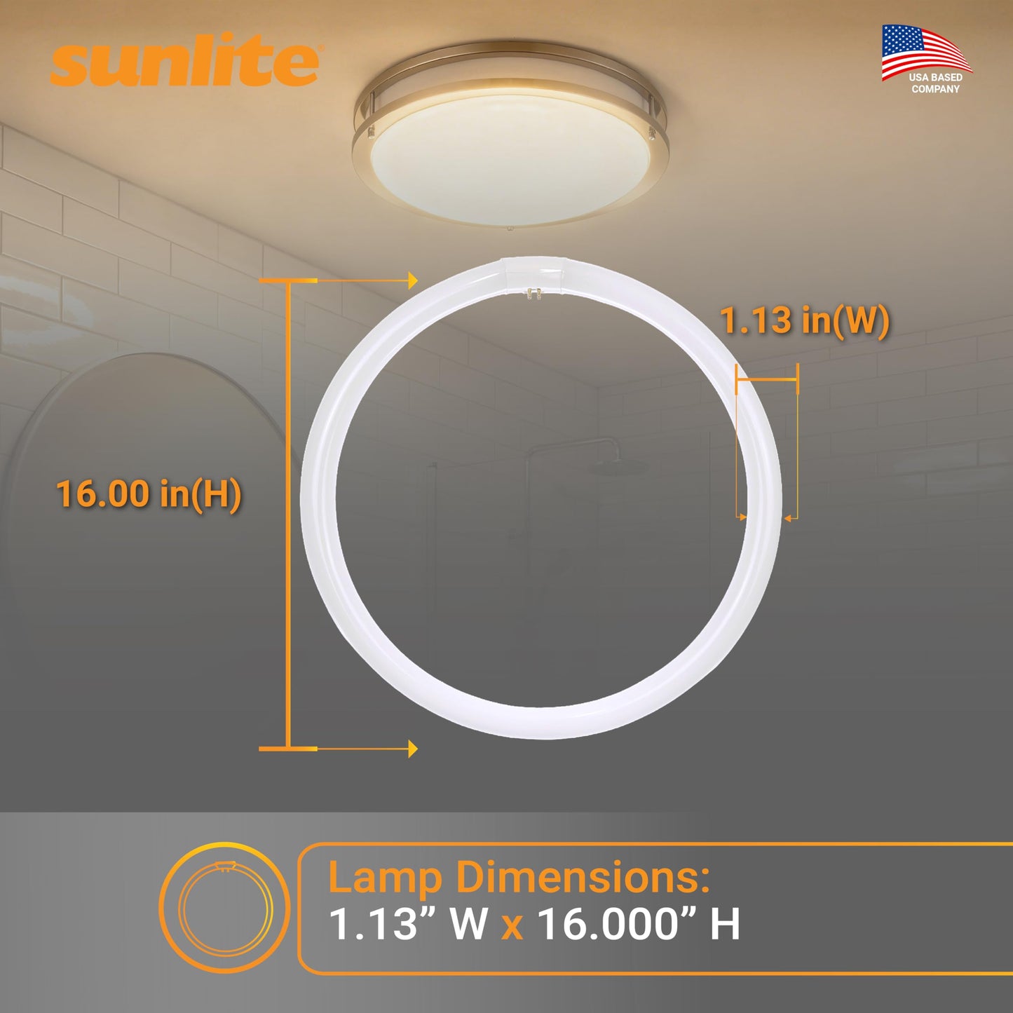 Sunlite 05023 FC16T9/WW T9 Round Fluorescent Circline Lamp, 40 Watts, 2600 Lumens, 2700K Soft White, RoHS Compliant, G10Q 4-Pin Base, 1 Pack