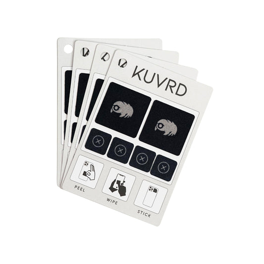 KUVRD Waterbear - Universal Screen Cleaners - Teeny Tiny Cleaning Tools for Your Lenses & Screens - 4-Pack - (4 Patch Sets)