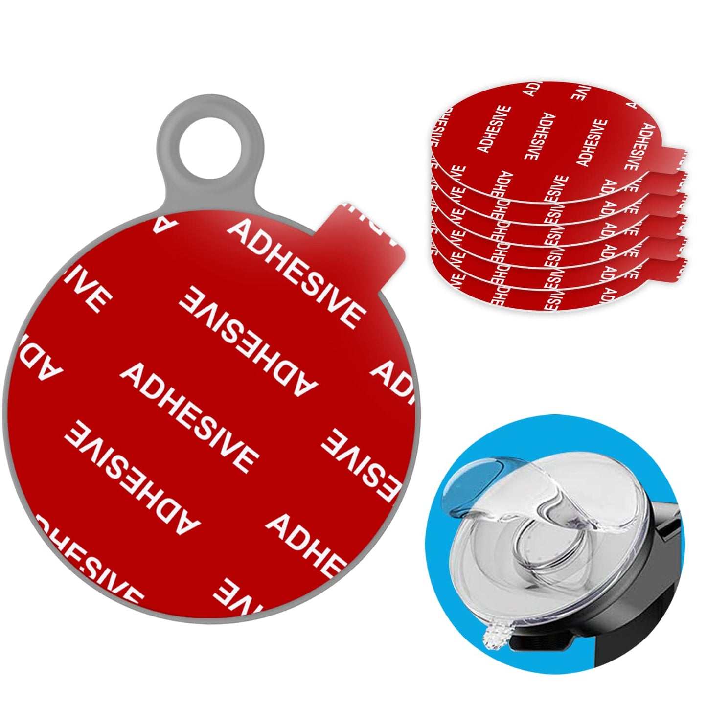 AZXYI Very High Bond Sticky Adhesive, 6 Pack Dashboard Pad Mounting Disk Adhesive Replacement Kit, Double-Sided Stickers for Suction Cup Dashboard