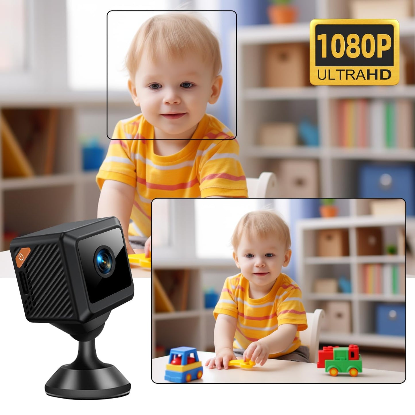 Mini Hidden Camera WiFi Wireless - Indoor Security Camera with Motion Detection, Night Vision, App Control, SD Card Storage - Compact Camera for Home