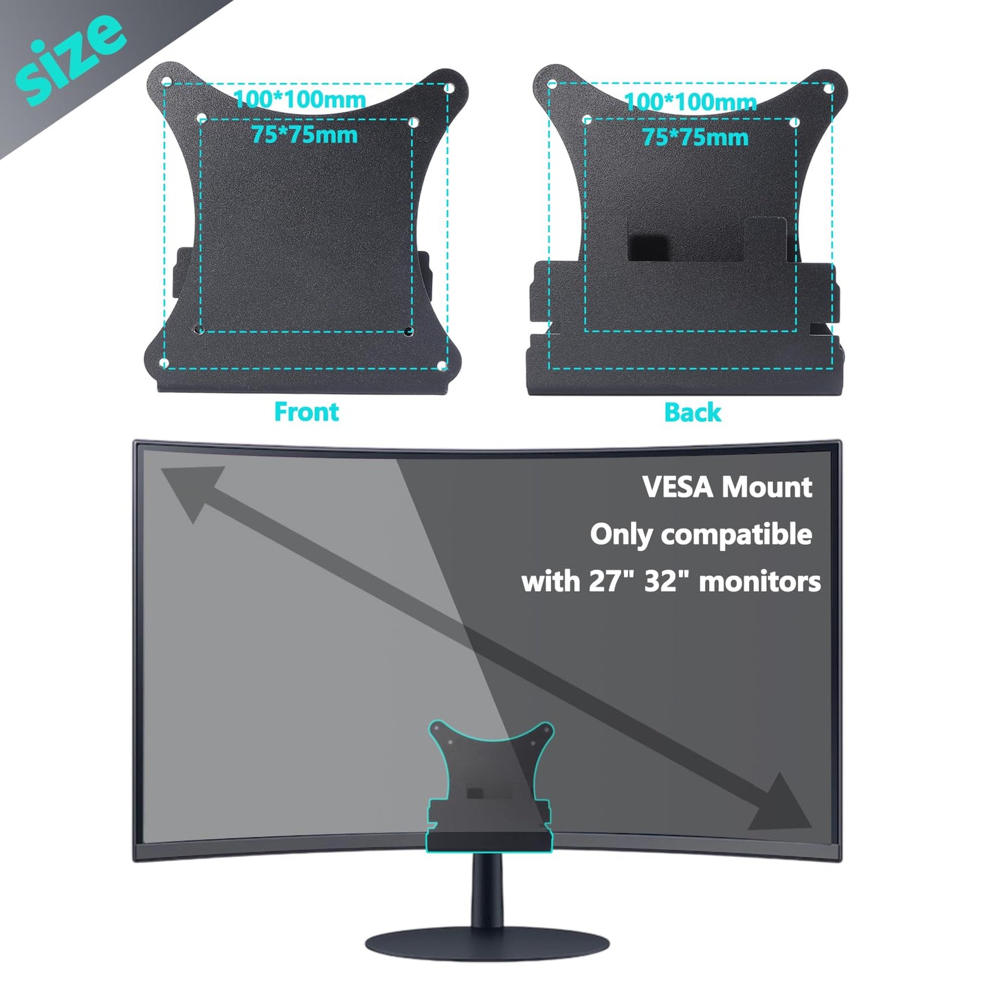 S39C Mount Adapter Compatible with Samsung S39C T55 Curved Monitor?Fits LC27T550FDNXZA, LC32T550FDNXZA, LS27C394EANXGO, LS32C394EANXGO