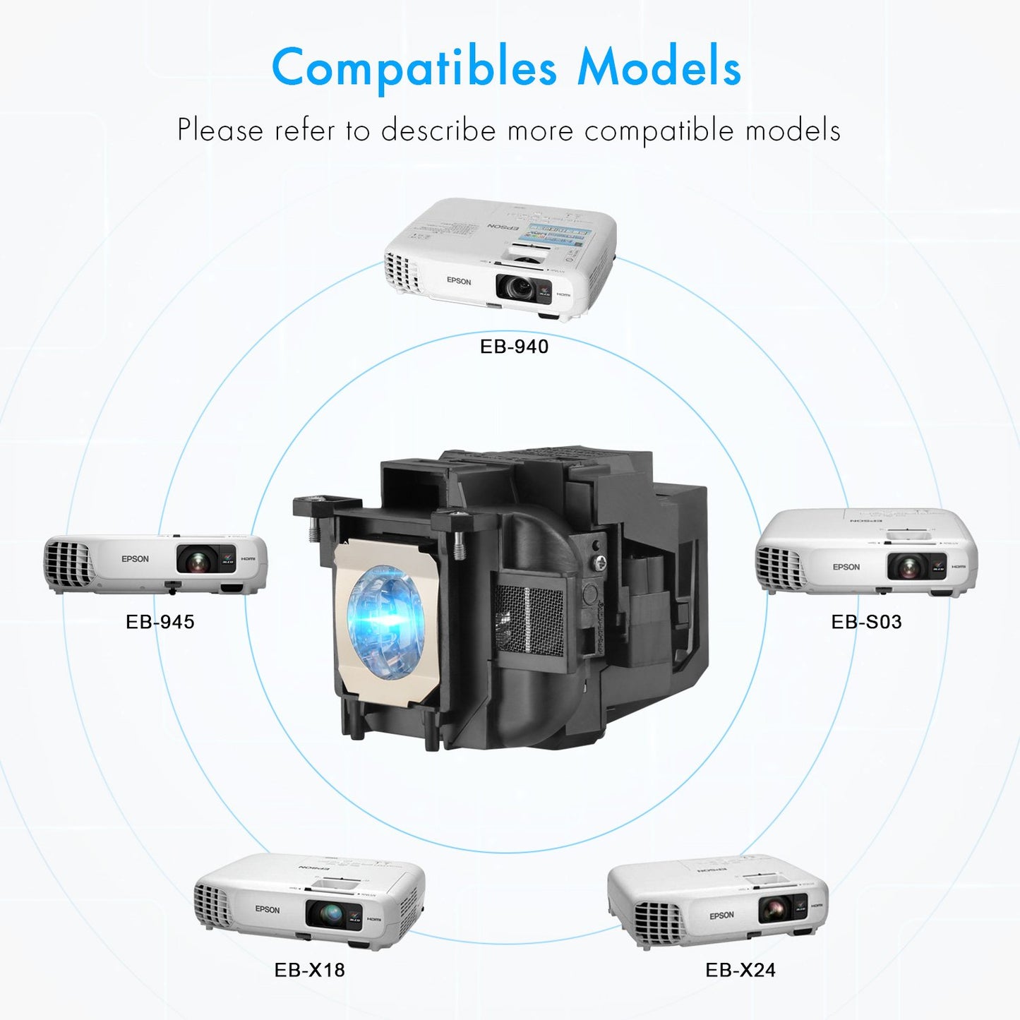 AWO V13H010L78 Replacement Lamp Bulb with Housing for EPSON ELPLP78 PowerLite Home Cinema 2030 2040 2045 2000 730HD 740HD 725HD VS230 VS330 VS335W