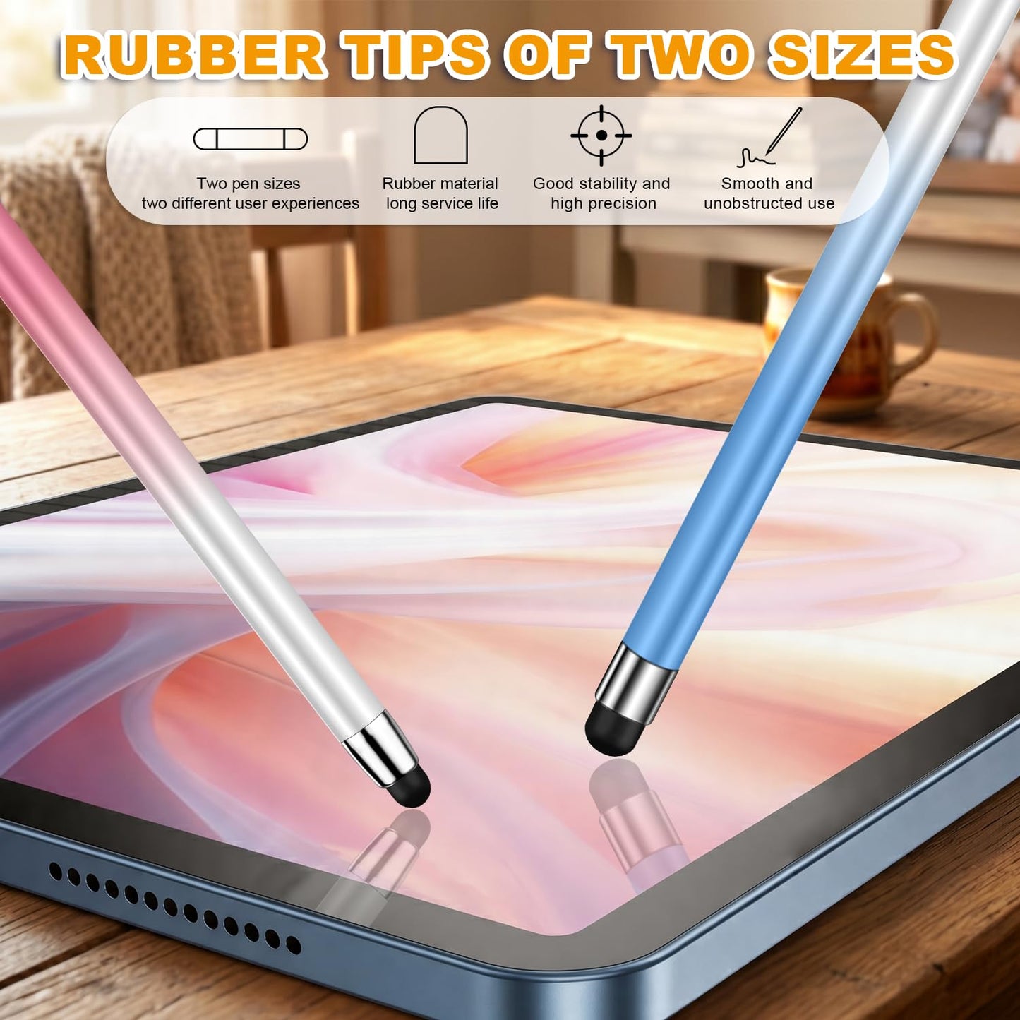 Stylus (3 Pcs), 2-in-1 Stylus Pen for Touch Screen, High Precision and Sensitivity, Suitable for iPad/iPhone/Samsung/Android Smartphone and Tablets