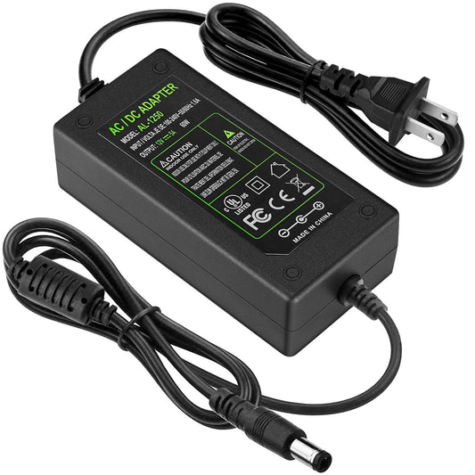DC 12V 5A Power Supply Adapter, US Plug, 4.6FT Power Cord, AC 100-240V to DC 12V 5A Switching Transformer Jack 5.5mm x 2.5mm for LED Strip, Light…