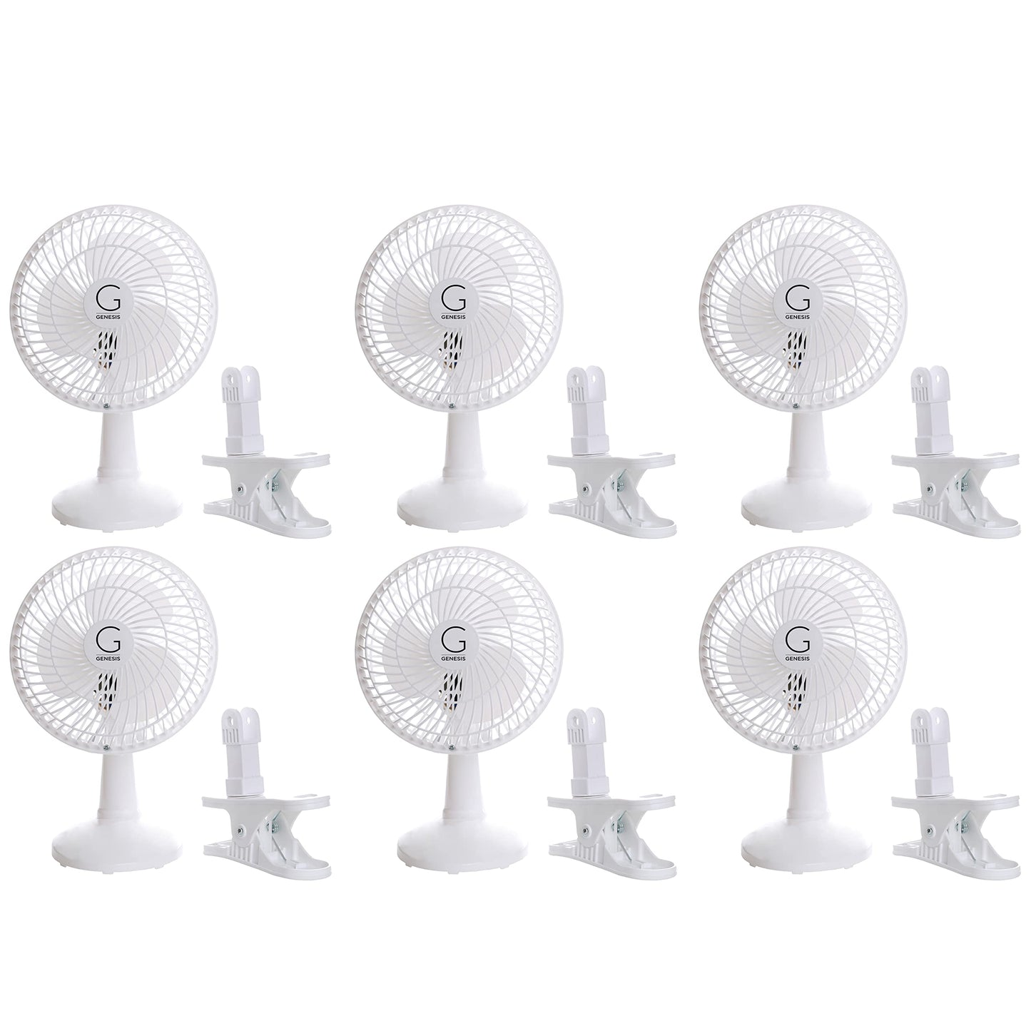 Genesis A1CLIPFANWHITE-6PK clip fan white, 6 inch, 6 Piece