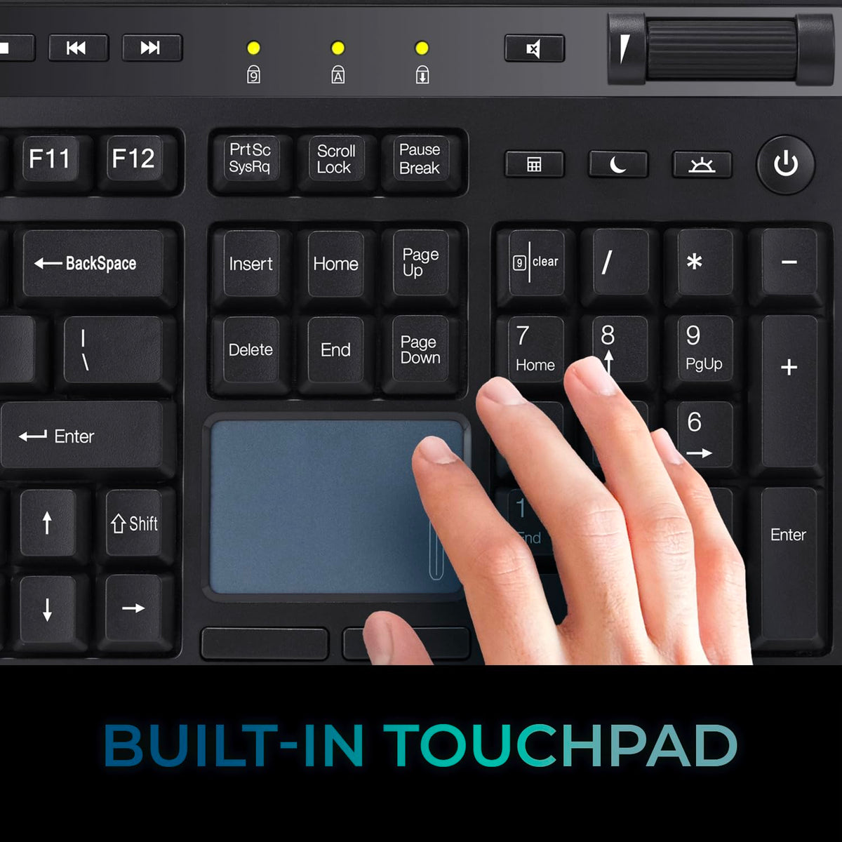 Adesso EasyTouch 445 Touchpad Keyboard, Black (AKB-445UB)