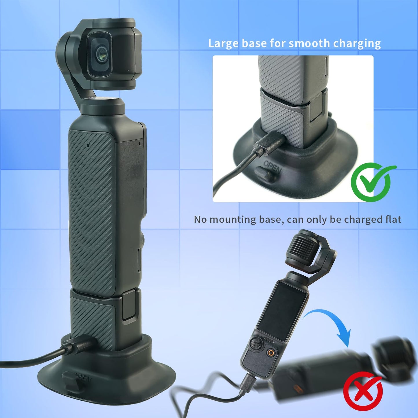 FIFIELD Silicone Suction Base Mount for Pocket 3 Nonslip Soft Desktop Stand Camera Mount Support Base Accessory Compatible with DJI Osmo Pocket 3