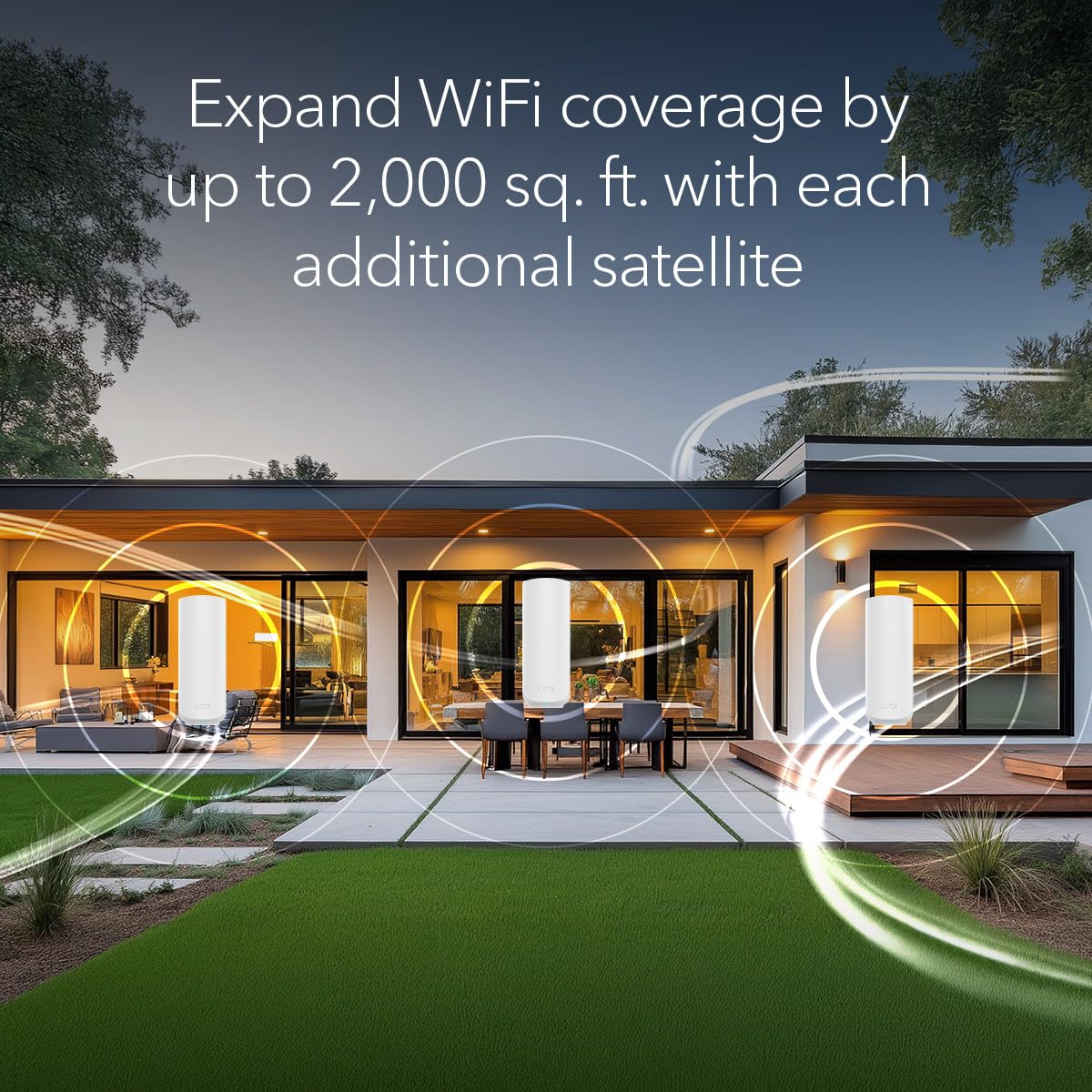 NETGEAR Orbi 360 Series (RBE360) Dual-Band WiFi 7 Mesh Network Add-on Satellite - Works with Orbi RBE362, RBE363 Security Features, 5 Gbps, Adds