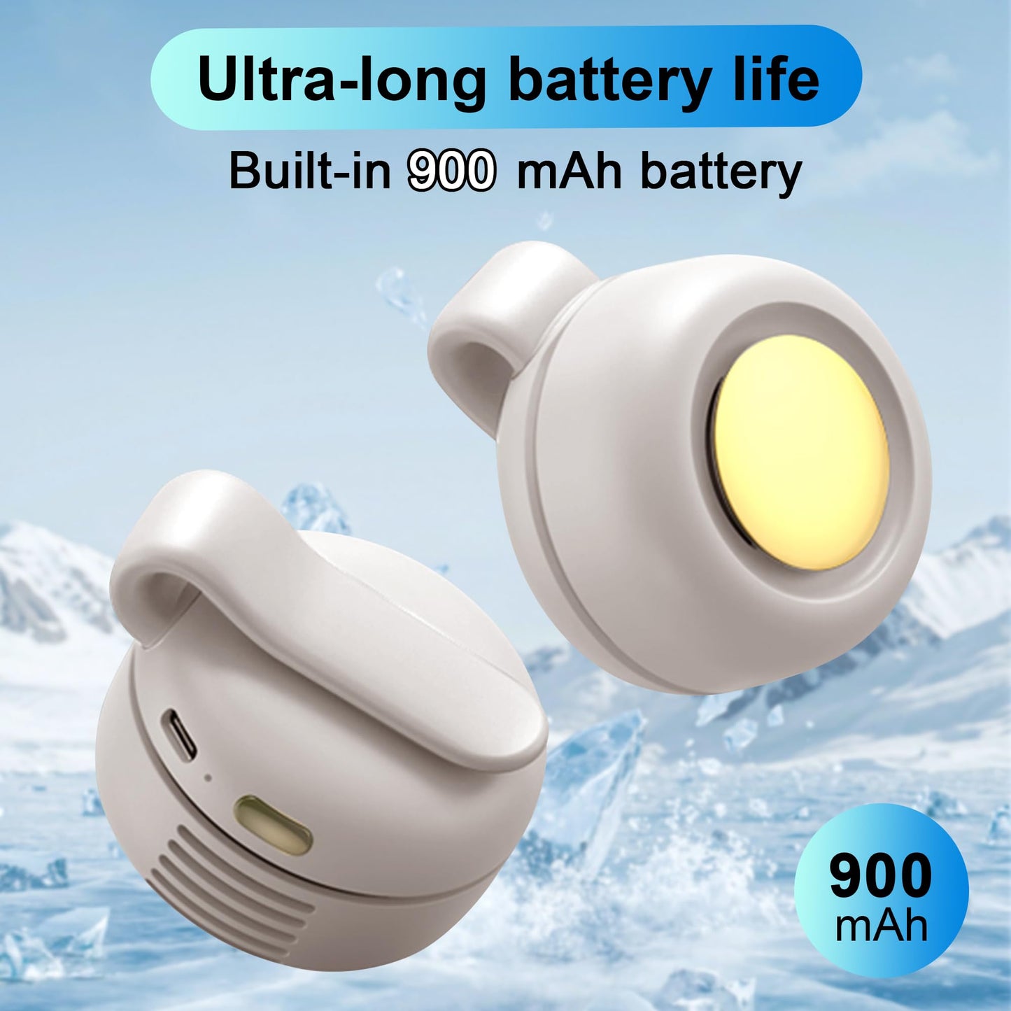 lfcforld Portable Electric Mini Bladeless Fan, Silent Mini Adjustable Clip-On USB Rechargeable Fan, 3-Speed Ultra-Quiet Personal Cooling Fan