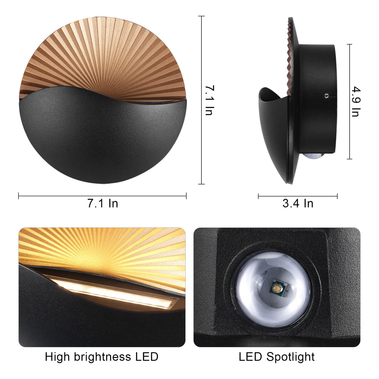 XEYOU 12W Modern Wall Sconce Light Up Down LED Wall Lamp Waterproof IP65 Aluminum Indoor Wall Mounted Led Light Fixture for Bedroom Living Room