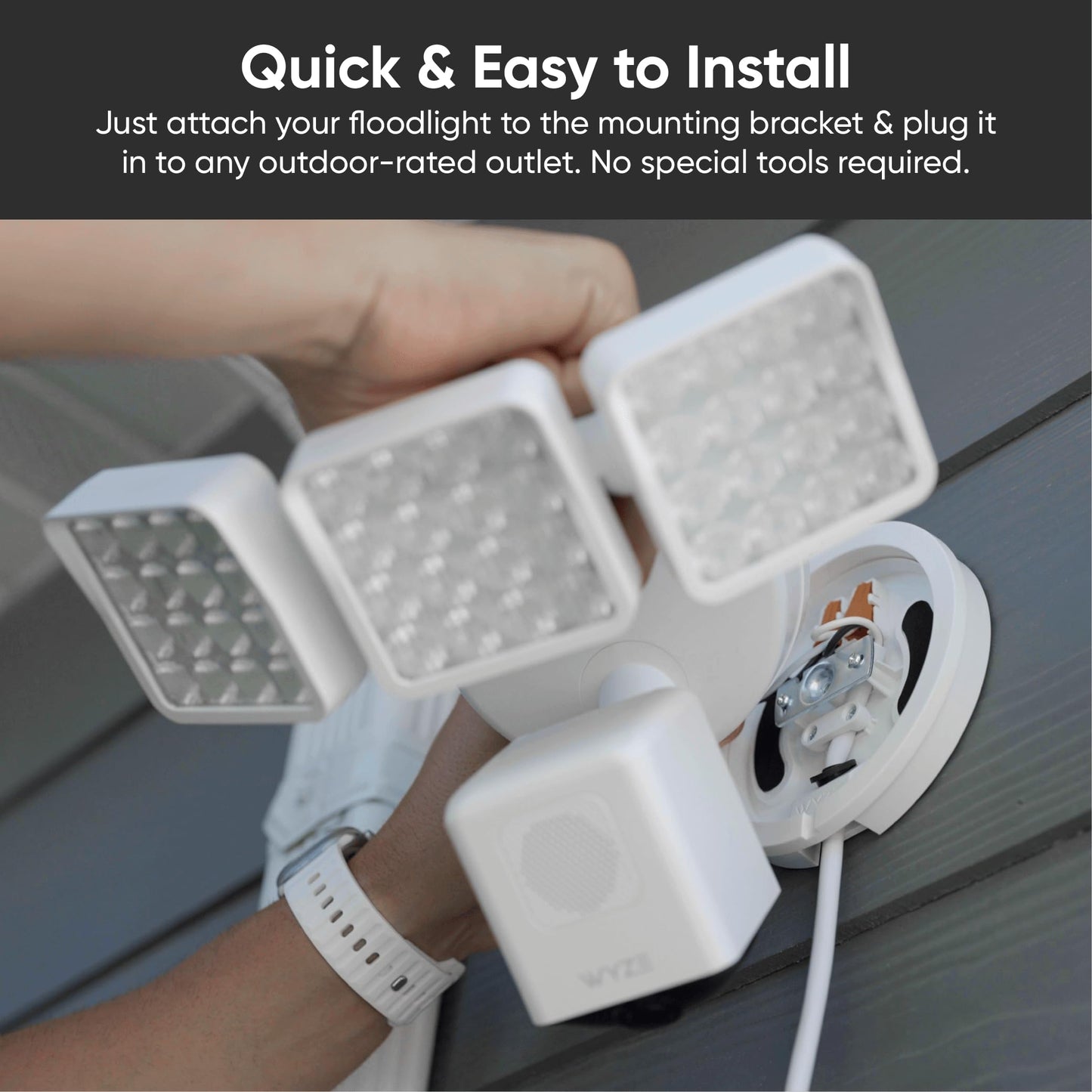 Wyze Floodlight Cam Plug-in Mount for Wyze Floodlight Cameras v1/v2/Pro, Electrical Box with 20ft Weather-Resistant Outdoor Power Cable, Easy