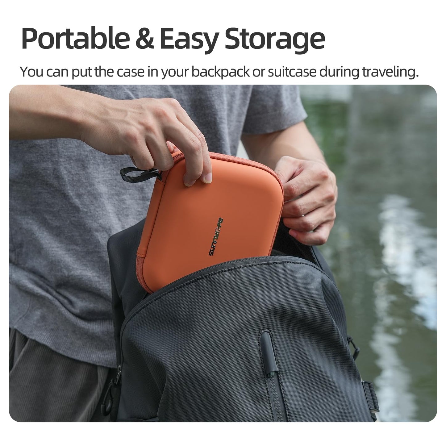 FSIDIWT Carrying Case for DJI Osmo Nano Accessories, Portable PU Leather Storage Bag Protective Travel Case for DJI Osmo Nano (Black)