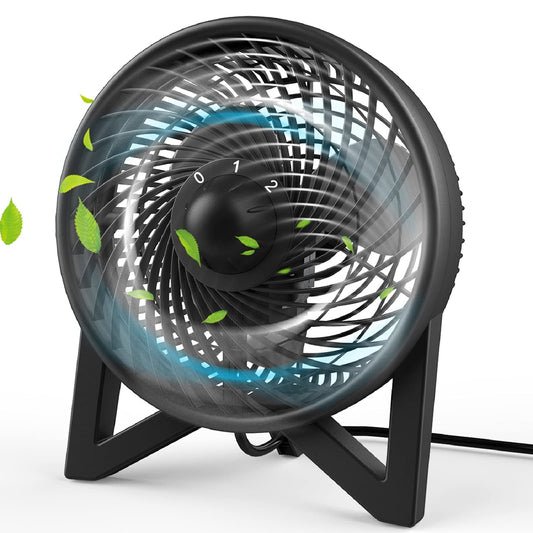 DR.PREPARE Desk Fan, 8 Inch Powerful Table Fan, Small Quiet Bedside Fan with 2 Speeds, Portable Personal Cooling Fan for Bedroom Sleeping Tabletop
