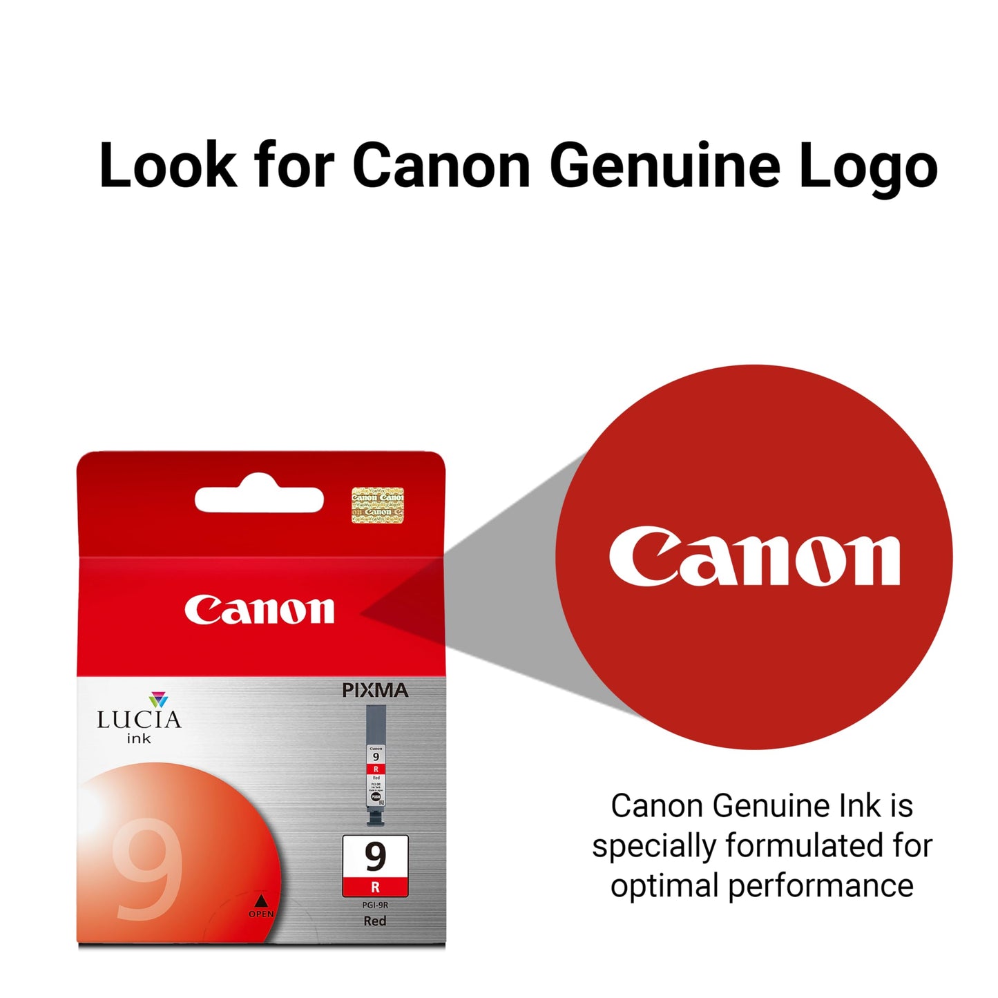 Canon PGI-9 Genuine Red Ink Tank, Compatible with Pro9500, and Pro9500 Mark II Printers