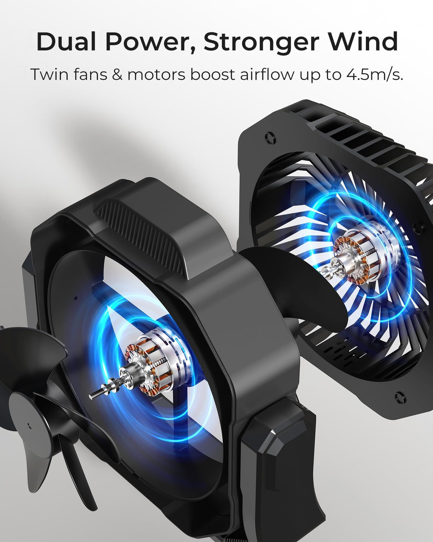 8” Portable Rechargeable Fan, Battery Operated Camping Fan with 27H Work Hours, Remote, Auto Oscillation, Timer, Hook for RV Tent Hurricane Emergency