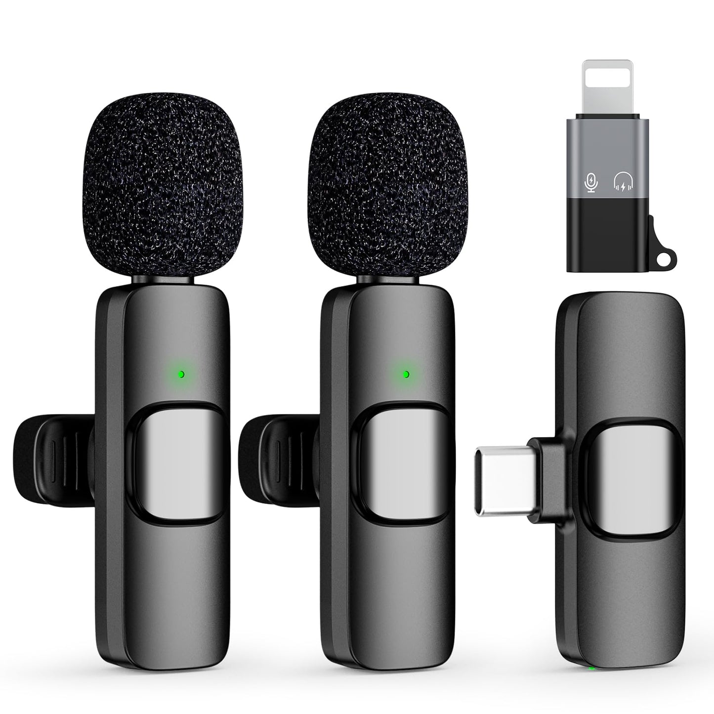 HEHOTTC Mini Wireless Lavalier Microphone for iPhone, iPad, Android Phone, Clip on Omni Lav Mic for Video Recording, Tiktok, YouTube, Vlog - Noise
