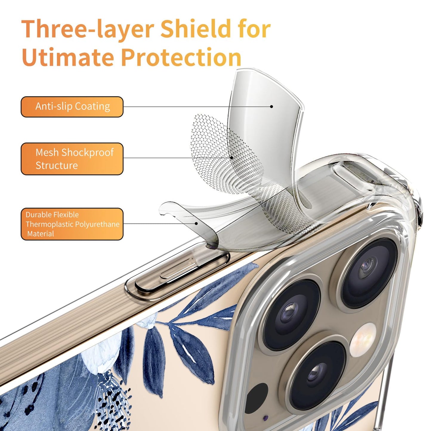 ilnehc Compatible with iPhone Case (Flower-2, for iPhone 12/12 Pro)