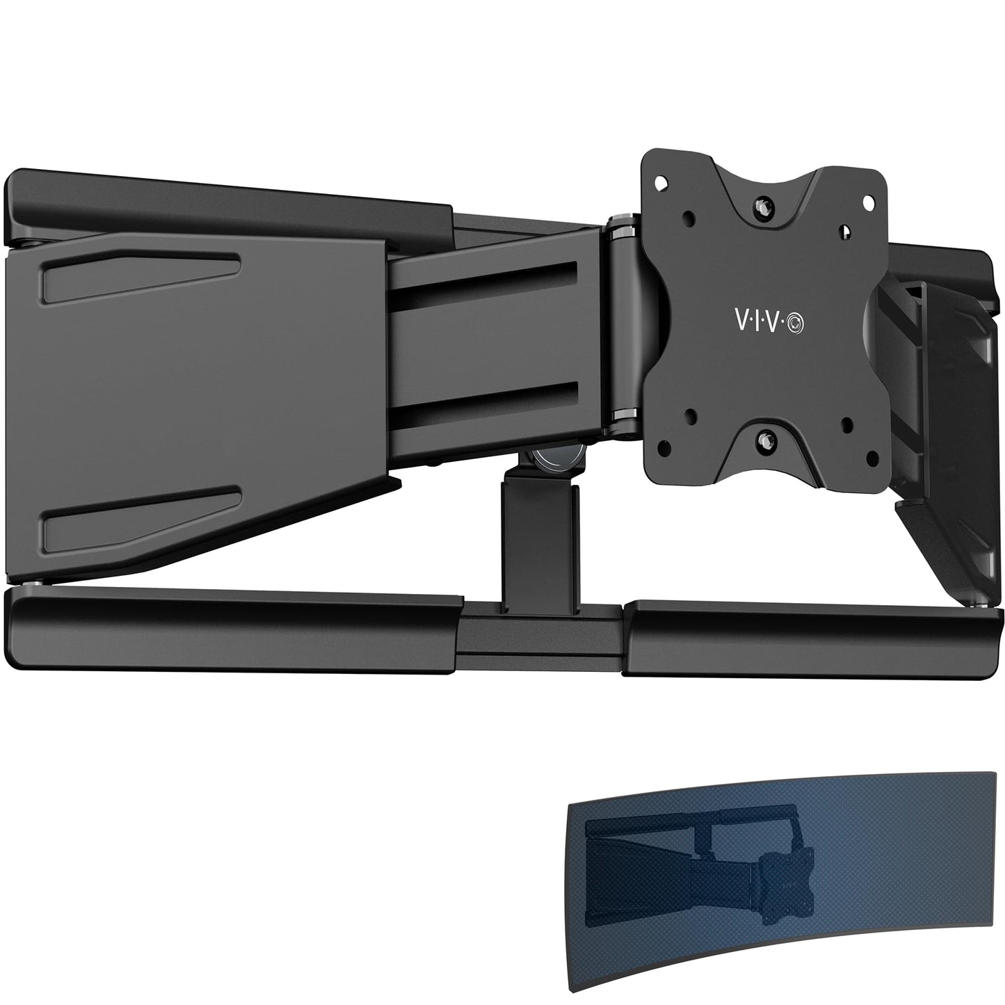 VIVO Telescoping Ultrawide Monitor Wall Mount, Fits up to 49 inch Ultra-wides, Holds 44 lbs, Adjustable Low Profile VESA Bracket, Black, Mount-VWLP2