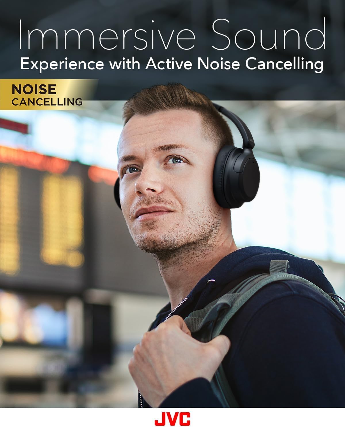 JVC Over Ear Wireless Active Noise Cancelling Headphones - Bluetooth 5.3 - Ambient Mode, 3 Audio Modes, Soft Comfort Pads, 35 Hr Battery, Foldable