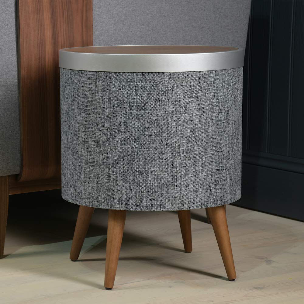 KOBLE Zain Side Table with Speaker and Subwoofer - Walnut Top