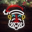 Santa Claus Neon Sign, Christmas LED Neon Signs for Wall Decor, Acrylic Transparent Neon Light Sign for Bedroom Bars Shops Cafe Christmas Decorative