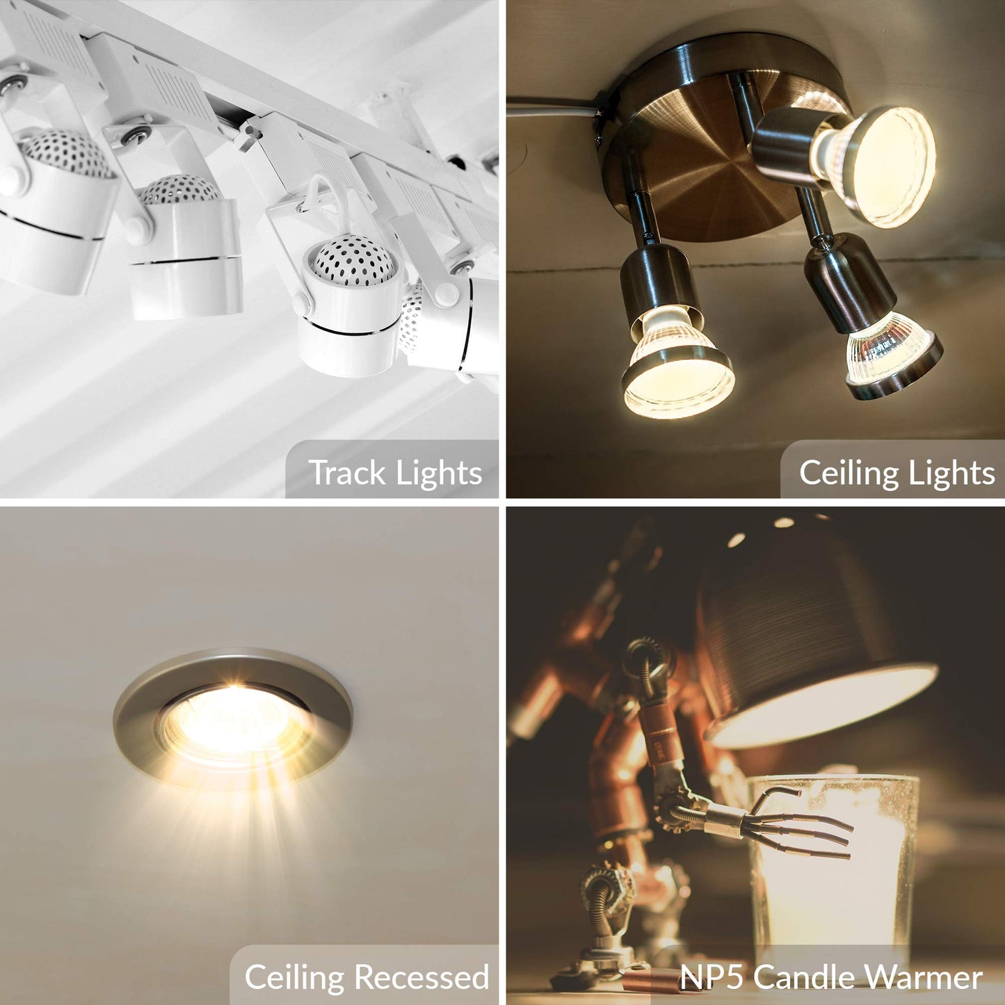 Simba Lighting Halogen GU10 35W Spotlight 120V MR16, Glass Cover, 6 Pack