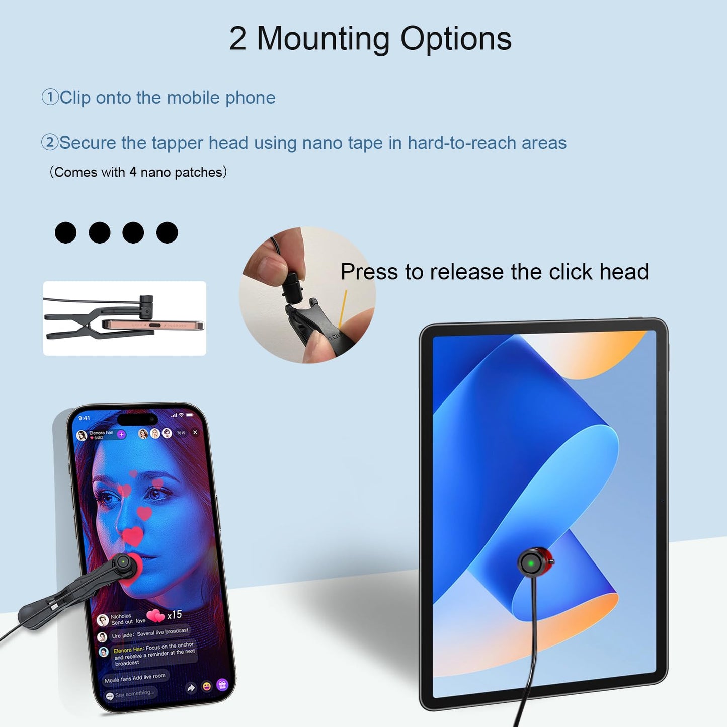 Smartphone Auto Clicker: 117 Adjustable Speeds | Fast Click | Random Speed Mode | Completely Silent | for TikTok Live Likes, Mobile Gaming, Lightning