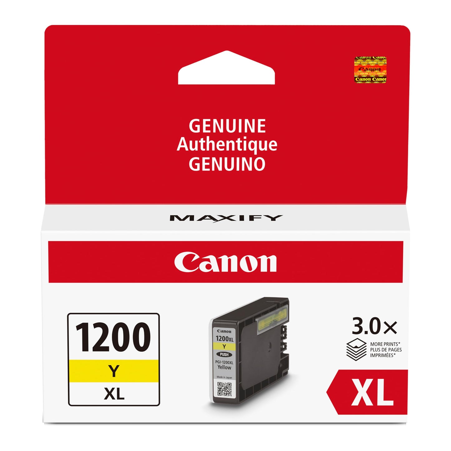 Canon PGI-1200XL Genuine Yellow Ink Tank, Compatible with MB2120, MB2720, B2020, and MB2320 (Optional) Printers