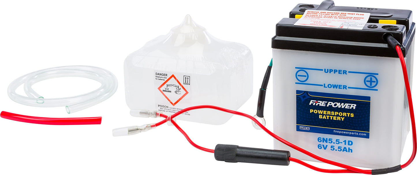 Fire Power Conventional Battery With Acid Pack - 6N5.5-1D