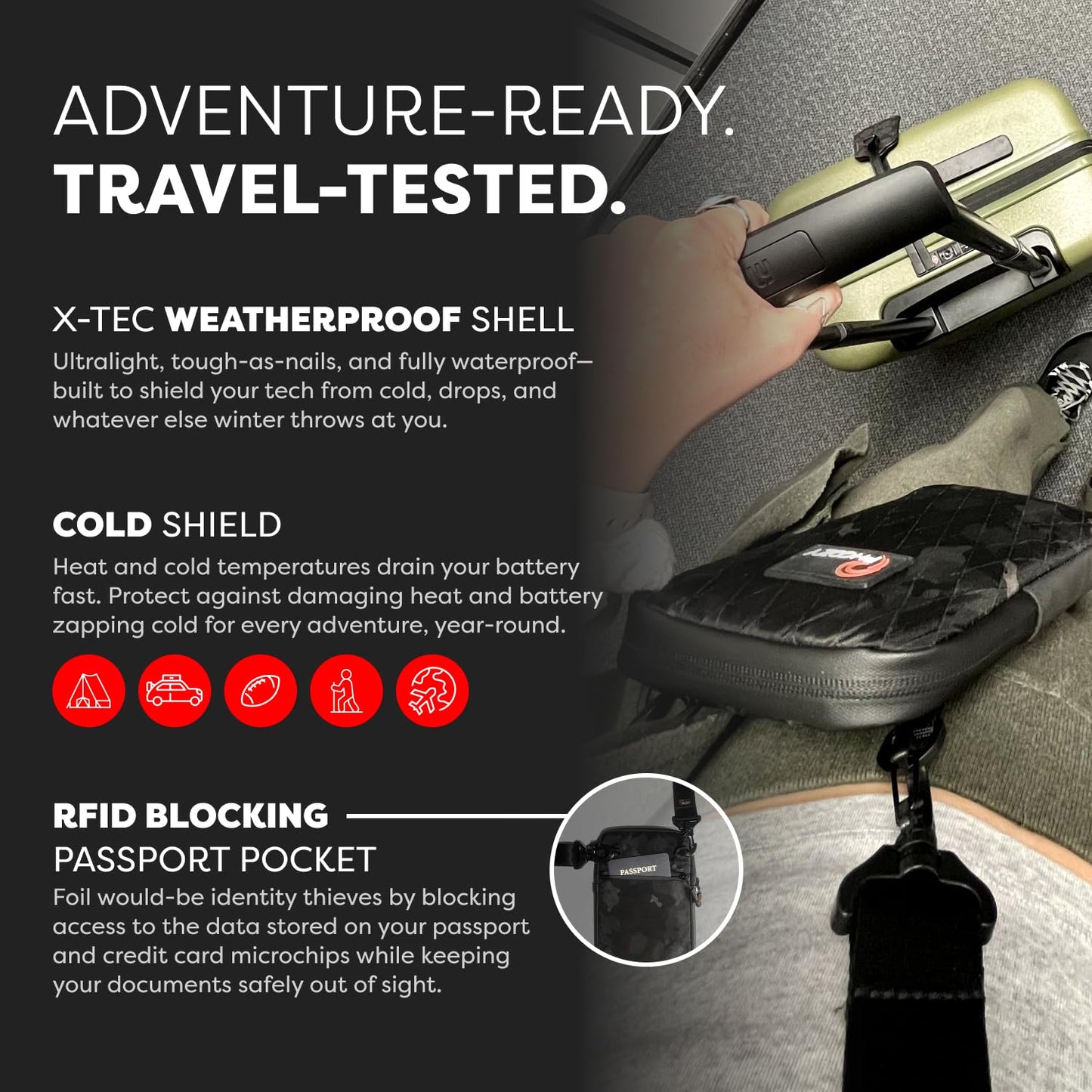 PHOOZY Orion Thermal Phone Pouch with NASA Insulation Technology - Insulated Case for Cold Weather Extends Battery Life 4X - Sauna Protector for Heat