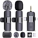 AMOOX Wireless Lavalier Microphone for iPhone Camera Live Streaming, Vlogging, Cordless Omnidirectional Clip Mic, Plug-Play Microphone for Interview
