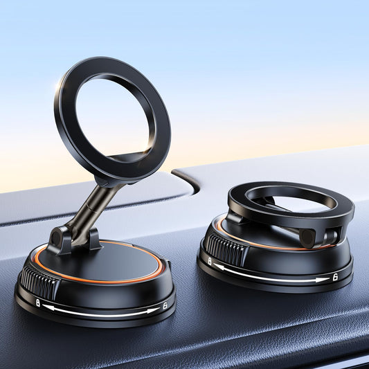 xuenair Vacuum Phone Holder for Car Dashboard Navigation Phone Holder Mount Magnetic, 360 Rotatable Hands Free Magsafe Car Mount Suction for Dash