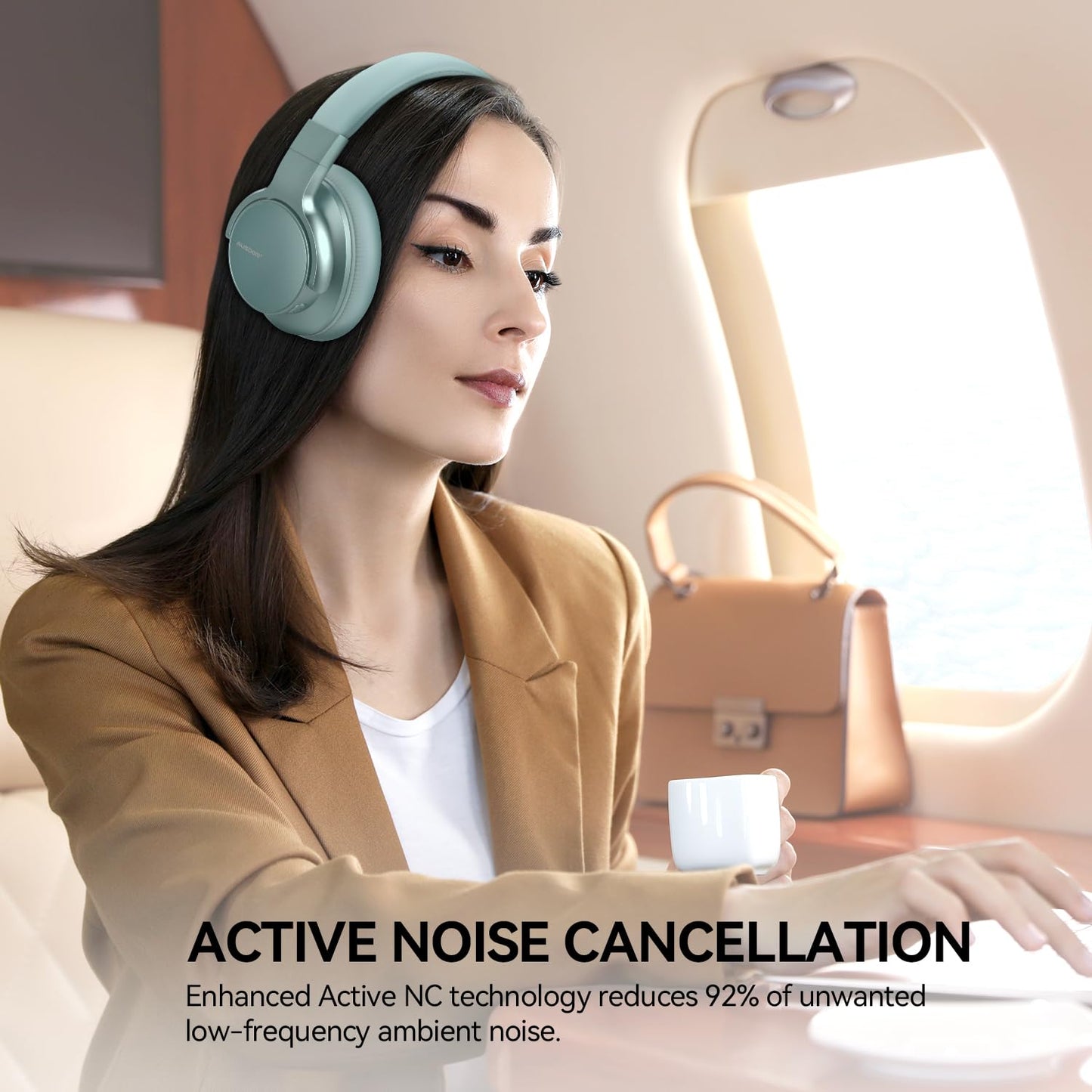 AUSDOM Wireless Noise Cancelling Headphones Bluetooth, E7 Over-Ear ANC Headphones with Microphone, 50Hrs Playtime, Hi-Fi Stereo Sound, USB C Charge…