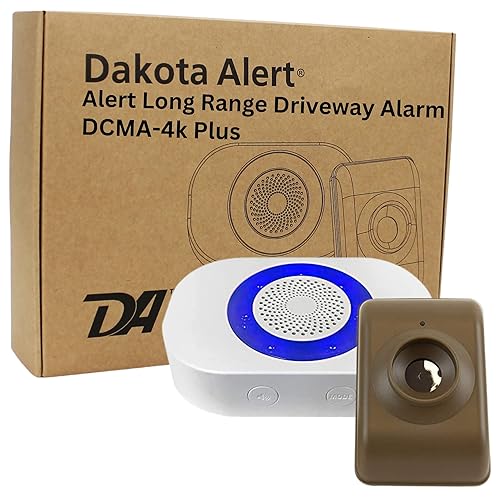 Dakota Alert Long Range Driveway Alarm Motion Detector - DCMA-4k Plus One Mile Wireless Range Alarm System - DCMT-4000 Transmitter & RE-4k Plus