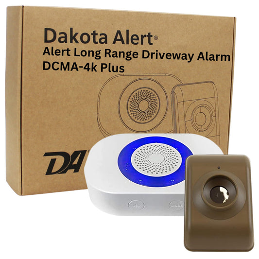 Dakota Alert Long Range Driveway Alarm Motion Detector - DCMA-4k Plus One Mile Wireless Range Alarm System - DCMT-4000 Transmitter & RE-4k Plus