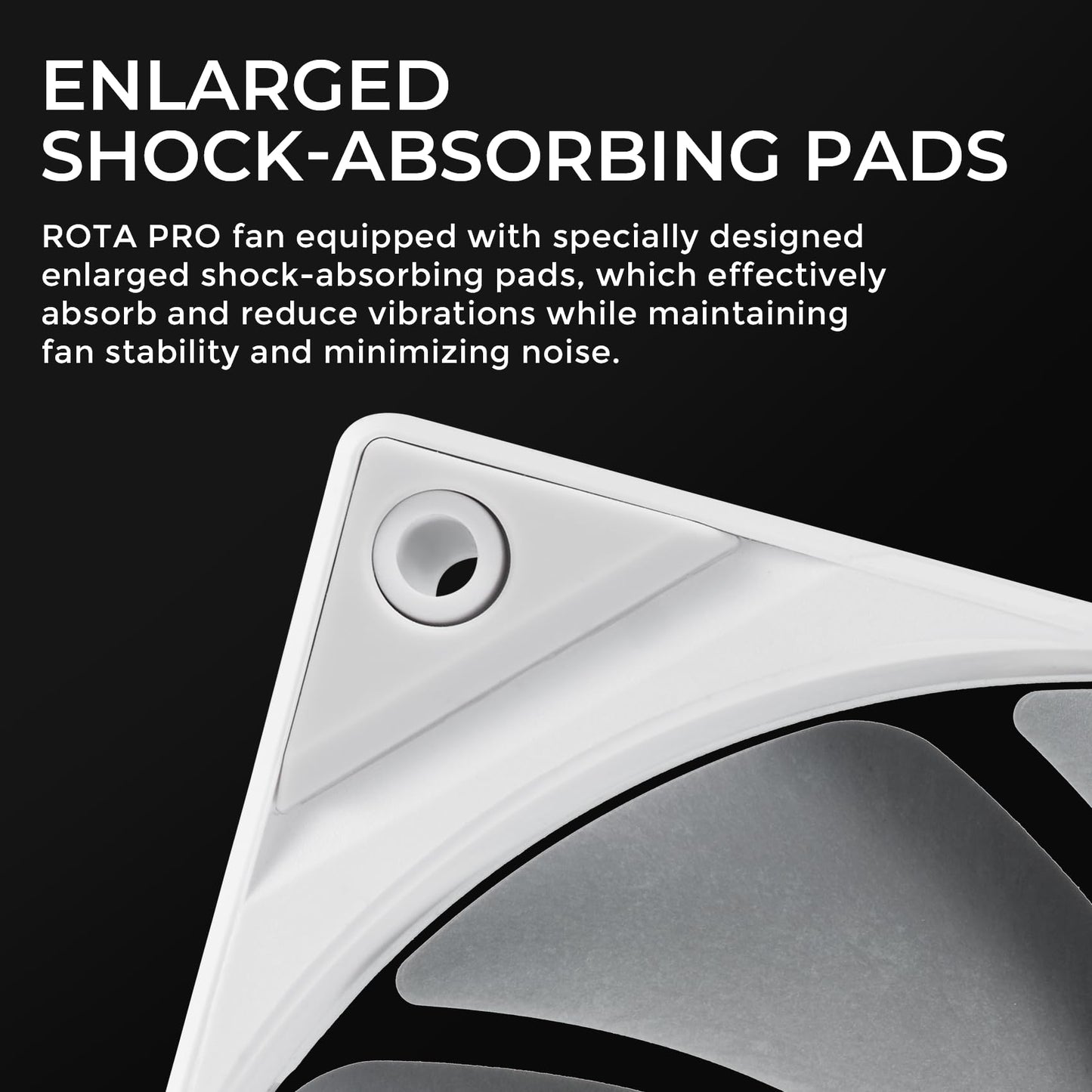 TRYX ROTA PRO 120 White 120mm Case Fan 4-Pin PWM LCP Material FDB Case Fan 2250RPM with 81.32CFM Airflow High-Performance Quiet PC Fan
