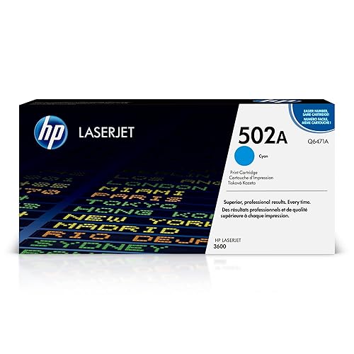 HP Original 502A Cyan Toner Cartridge | Works Color LaserJet 3600 Series | Q6471A
