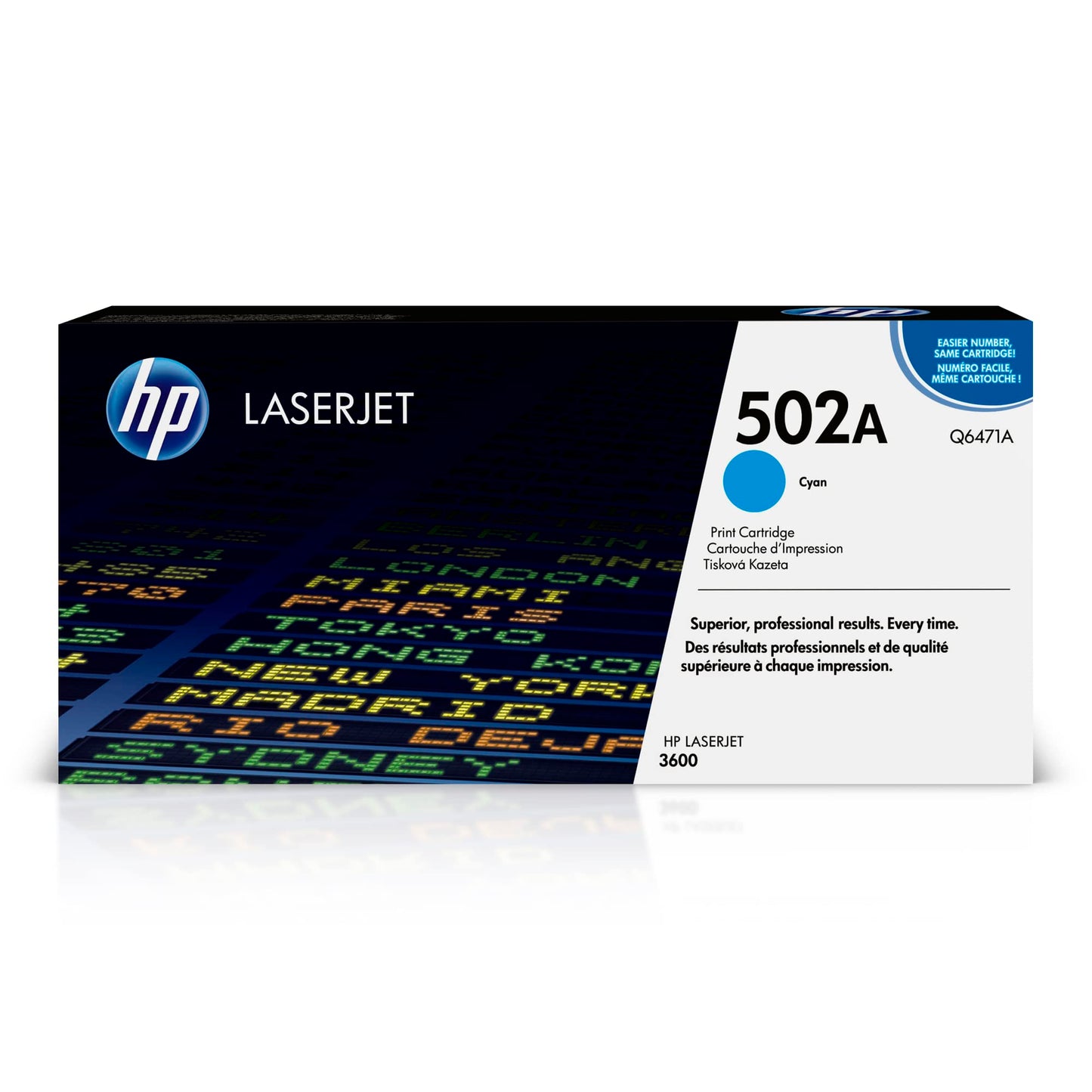 HP Original 502A Cyan Toner Cartridge | Works Color LaserJet 3600 Series | Q6471A