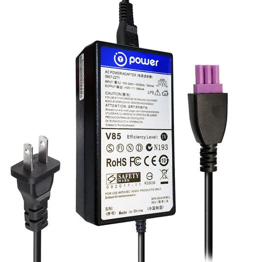 T-Power 32V 3-Pin Purple Tip DC Charger for HP Deskjet Ink Advantage All-in-One Series Color Printer Ac Dc Adapter Power Supply Cord