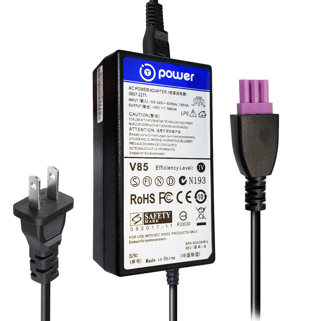 T-POWER 32V Charger for HP PhotoSmart D110A ScanJet Enterprise 5000 7000 Series s2 s3 Sheet-Feed Scanner Photo Smart D 110A D 110 A D110 A ScanJet…