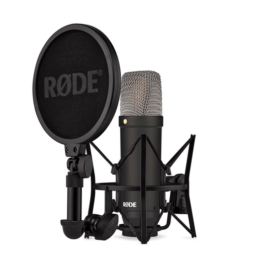 RØDE NT1 Signature Series Large-Diaphragm Condenser Microphone with Shock Mount, Pop Filter and XLR Cable for Music Production, Vocal Recording