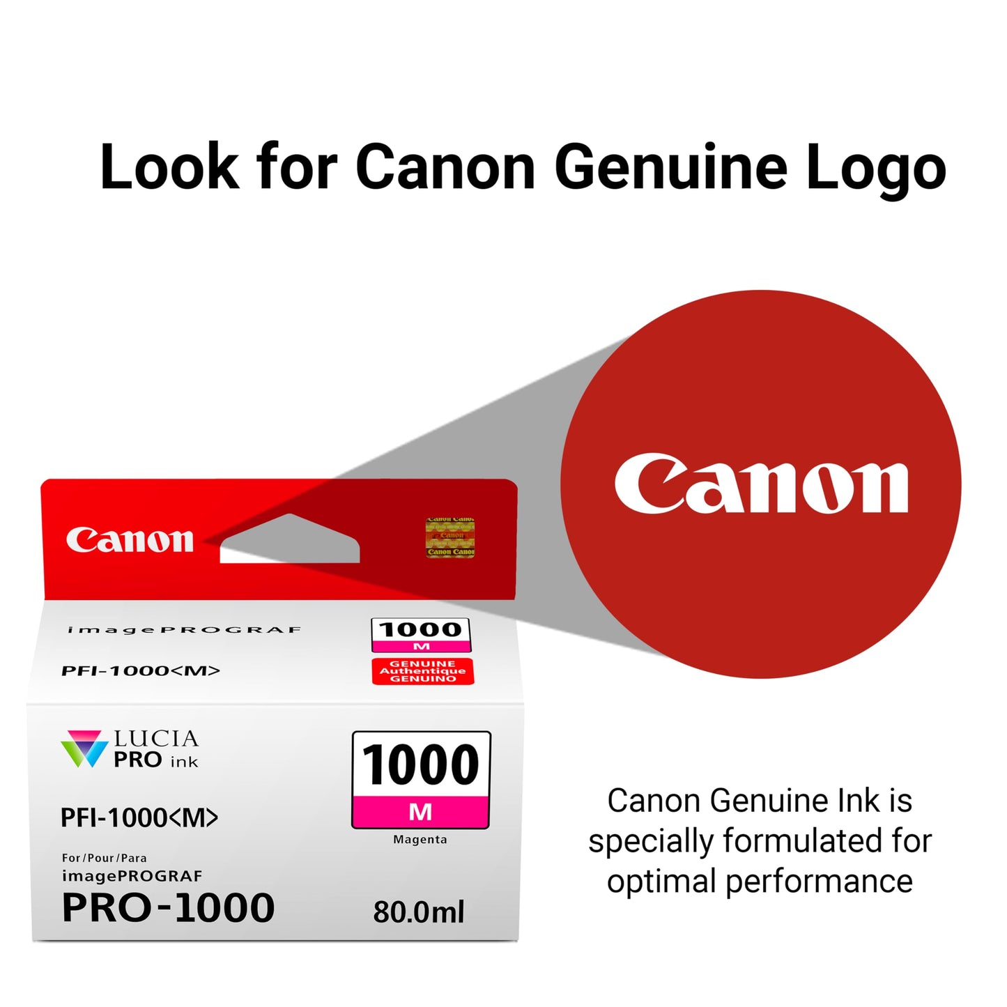Canon PFI-1000 Genuine Magenta Ink Tank, Compatible with ImagePROGRAF PRO-1000 Printers